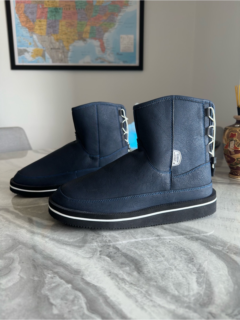Suicoke QC-ANWP Waterproof Navy Blue Ankle Boots